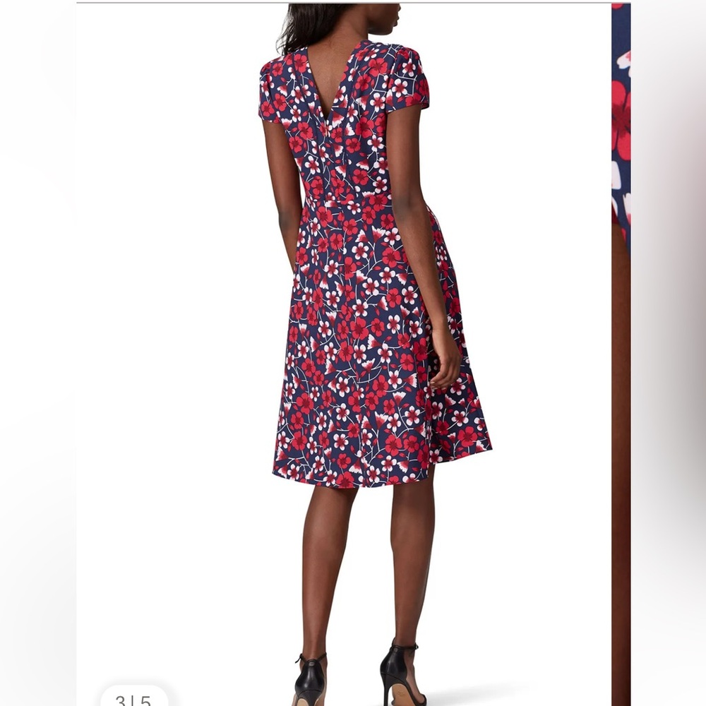 Draper James Red and Blue Floral Midi Dress - Picture 6 of 8